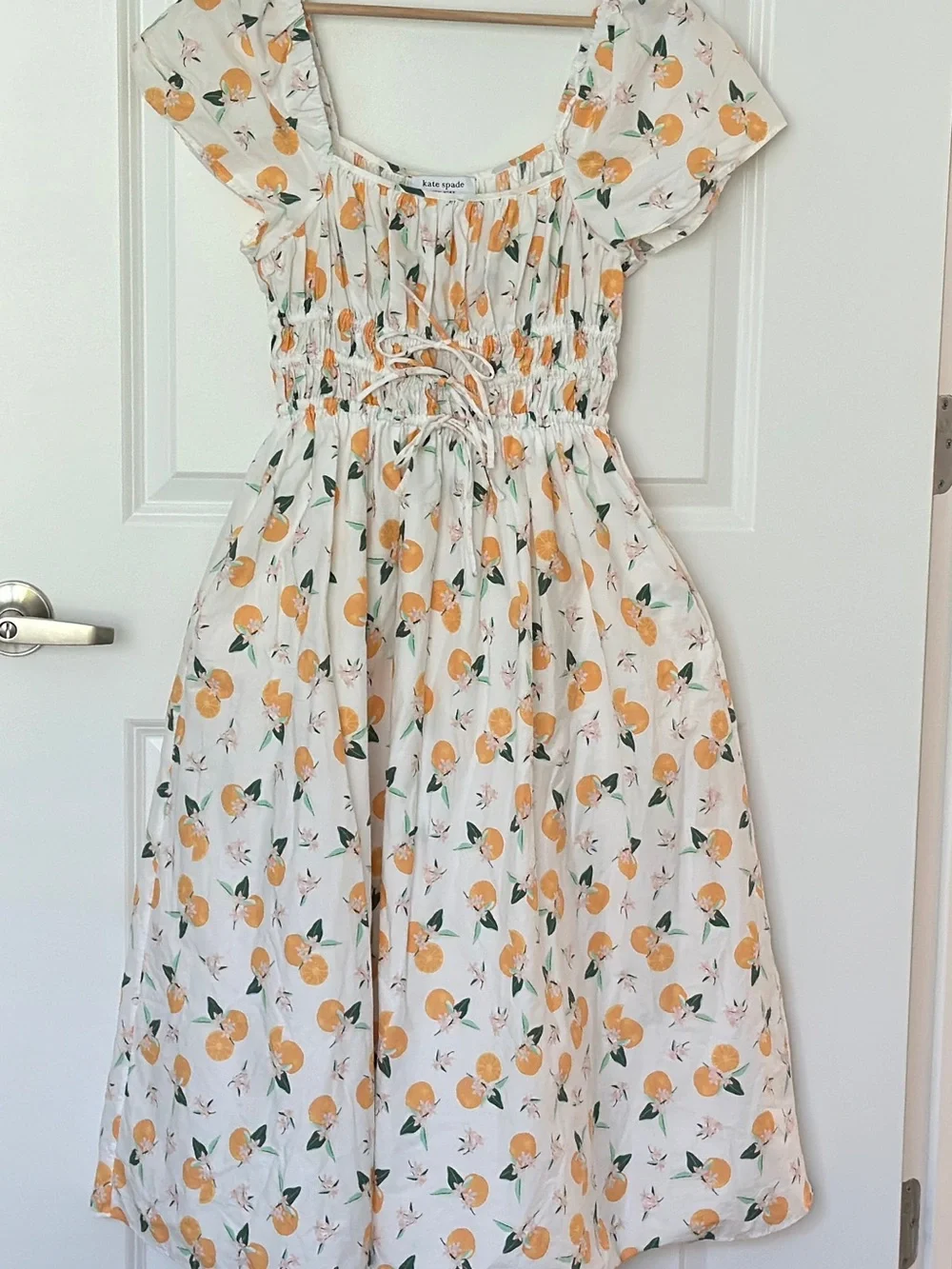 kate spade Orange Toss Cotton Midi Sundress